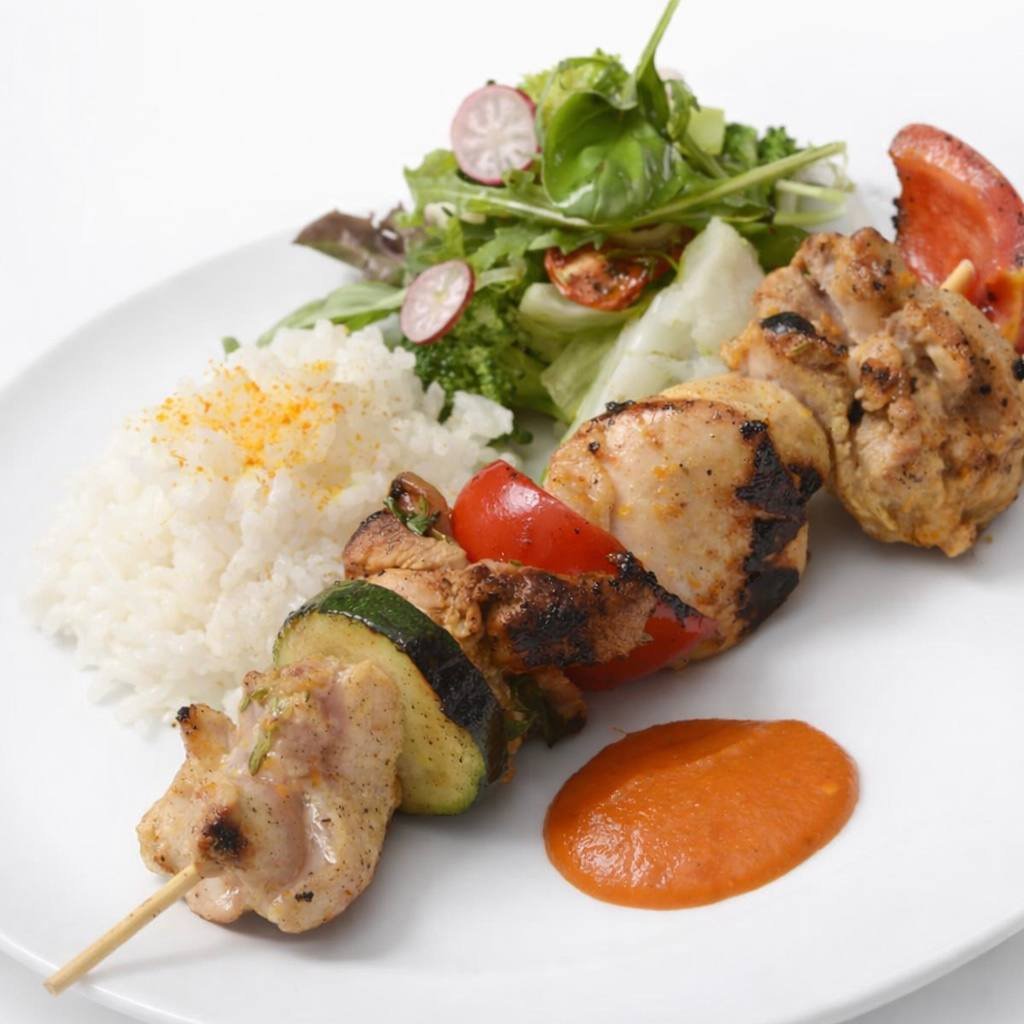 vištienos ketvirčių šašlykas citrusiniame marinate