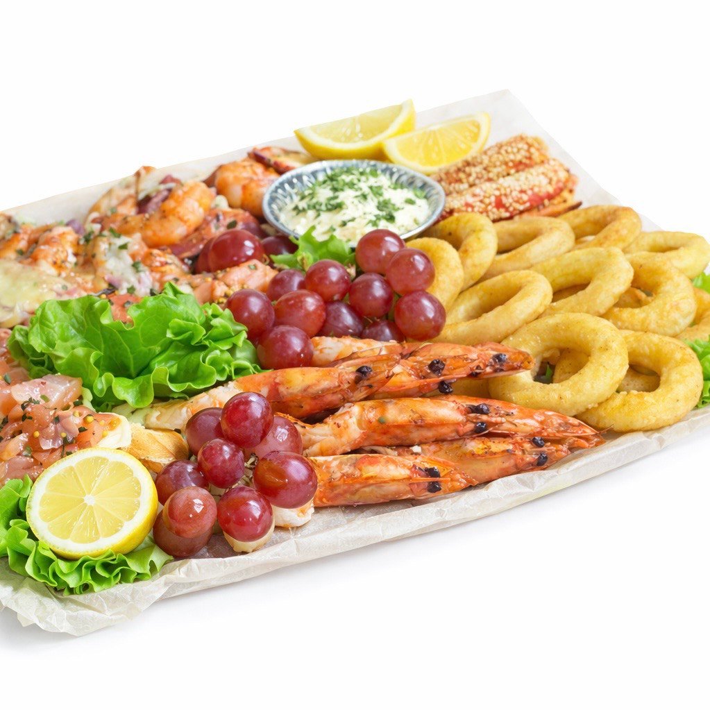 jūros gėrybių užkandukų rinkinys