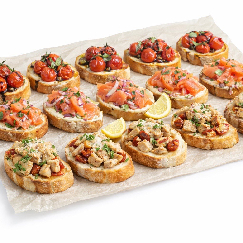 gurmaniškų brusketų rinkinys