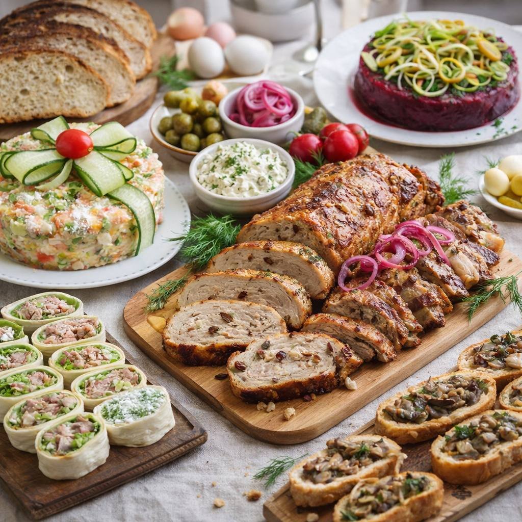 velykų šventinis stalas sotus rinkinys